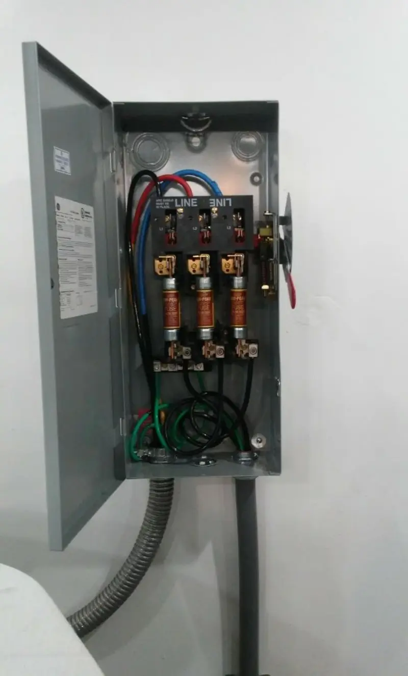 Three-phase disconnect switch installed for Electrical Wiring & Rewiring in Hannahs Mill